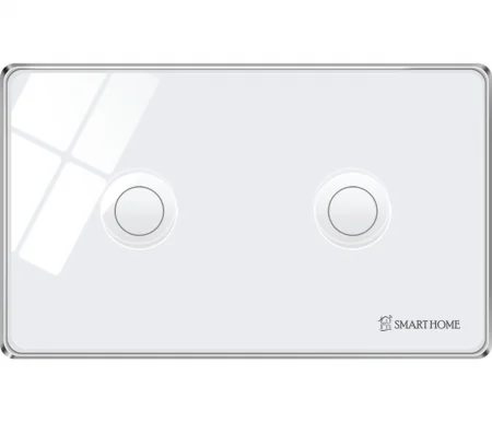 Công tắc thông minh LutaSmart nút lõm Zigbee - Tuya - 2 Nút - Trắng