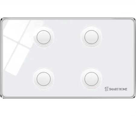Công tắc thông minh LutaSmart nút lõm Zigbee - Tuya - 4 Nút- Trắng